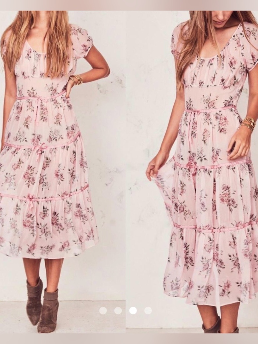 LoveShackFancy
Audra French Roses Chiffon Silk Midi
Dress.